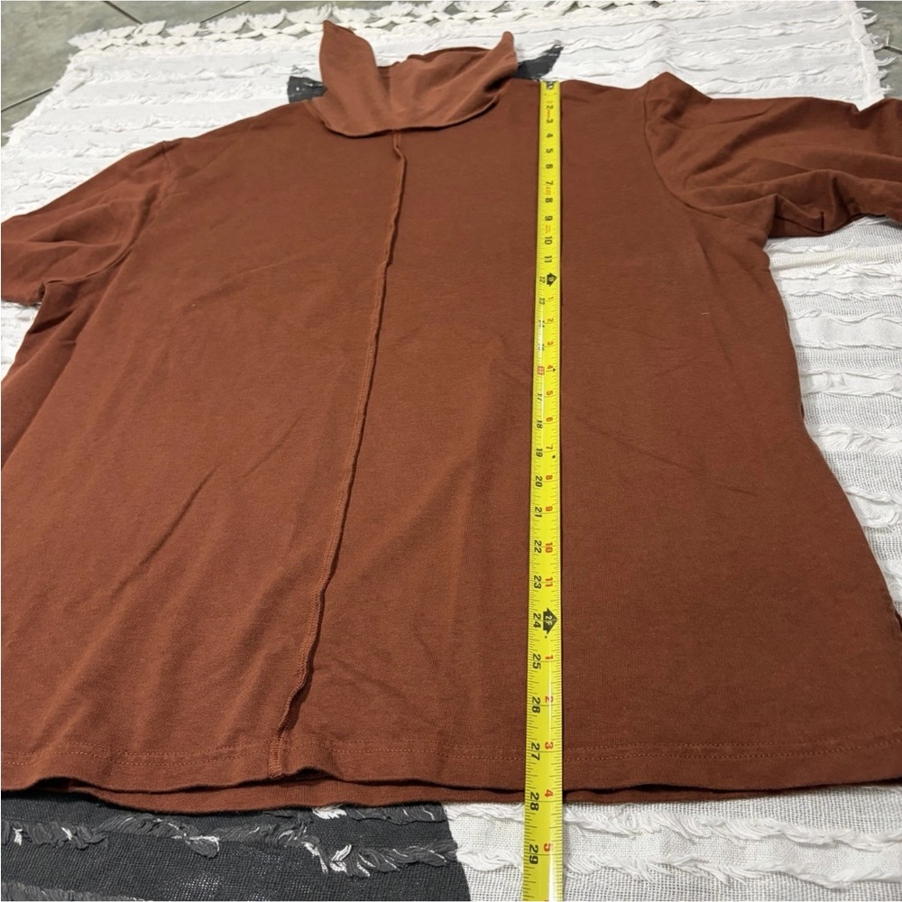 Bryn Walker Tunic Brown Sweater Top L Oversize Bamboo Organic Cotton Lagenlook - Picture 7 of 8